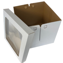 Load image into Gallery viewer, 11" x 11" x 12" White Tall Cake Box - NZ Made (please read product description)