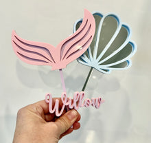Load image into Gallery viewer, Mermaid cake toppers - 3 piece