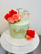 Load image into Gallery viewer, Vertical Stripe Buttercream Cake (pick your colour!)