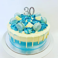 Load image into Gallery viewer, Water Colour Macaron Drip Cake