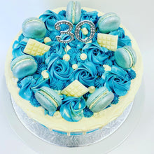 Load image into Gallery viewer, Water Colour Macaron Drip Cake