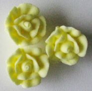 Yellow Icing Roses - 15mm