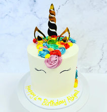 Load image into Gallery viewer, Rainbow Coloured Unicorn Cake