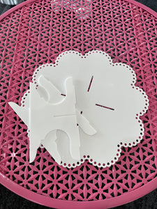 Scalloped Acrylic Cake Stand - Large (pick your colour!)