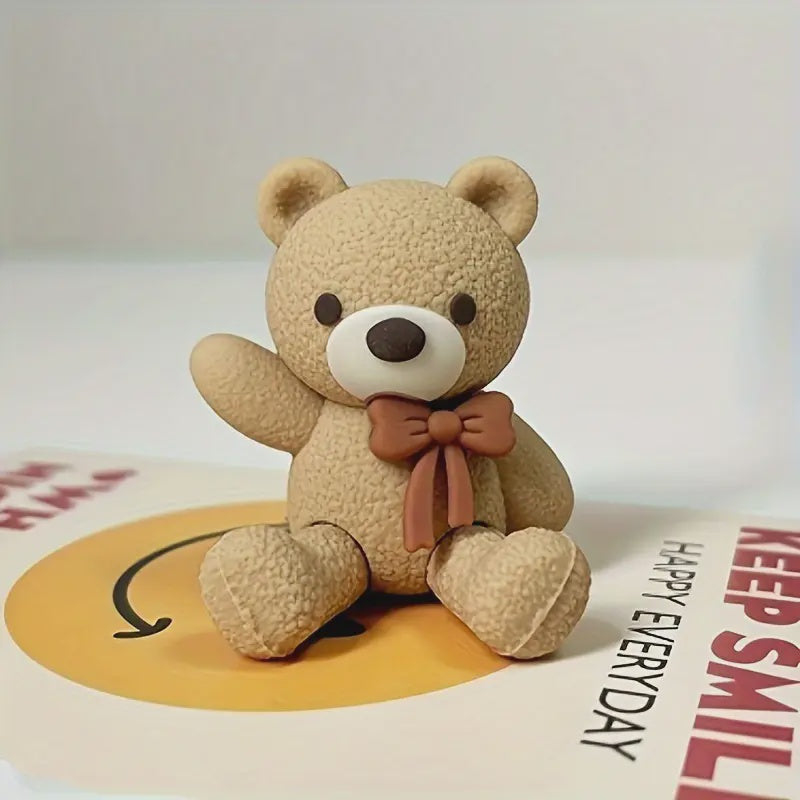 Teddy Bear Cake Topper - Brown Bow
