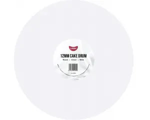 12" White Round Cake Drum - 12mm thick