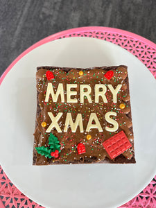 Christmas Brownie Slab