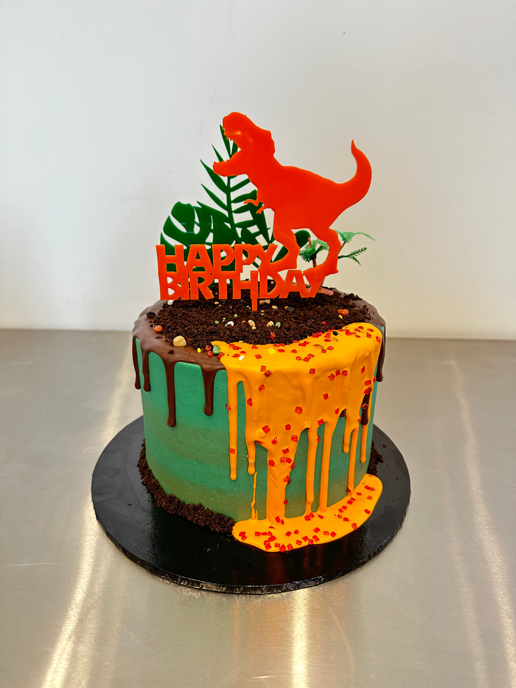 Dinosaur Drip Cake