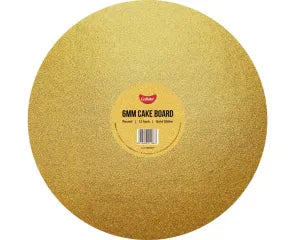 Gold Glitter 12" Round Cake Board - 6mm thick