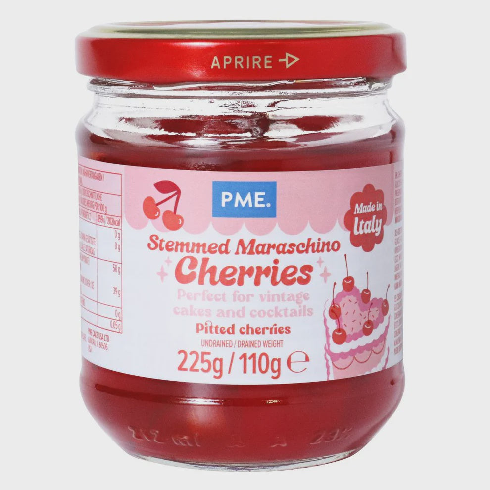 Red Stemmed Maraschino Cherries 225g