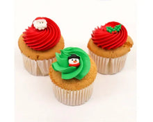 Load image into Gallery viewer, Mini Santa, Snowman &amp; Holly Icing decorations
