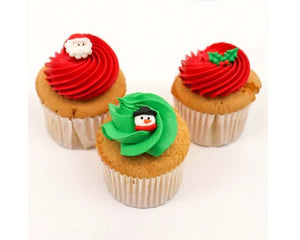 Mini Santa, Snowman & Holly Icing decorations