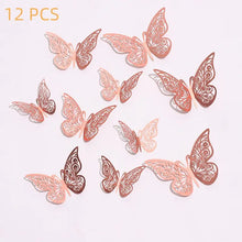 Load image into Gallery viewer, 3D Metallic Butterflies (Gold, Rose Gold or Silver)
