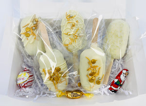 Christmas Cakesicle Box - White & gold