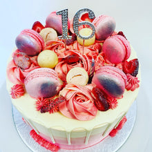 Load image into Gallery viewer, Water Colour Macaron Drip Cake
