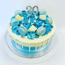 Load image into Gallery viewer, Water Colour Macaron Drip Cake
