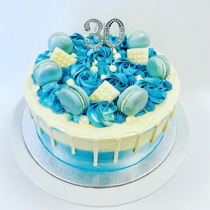 Water Colour Macaron Drip Cake