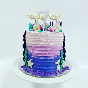 Purple Ombre Mermaid Cake