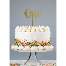 Load image into Gallery viewer, Gold acrylic &#39;One&#39; Cake Topper
