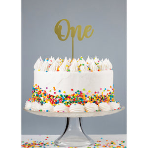 Gold acrylic 'One' Cake Topper