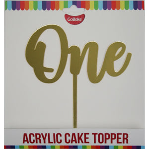 Gold acrylic 'One' Cake Topper