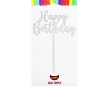 Load image into Gallery viewer, GoBake Small &#39;Happy Birthday&#39; Silver Cake Topper
