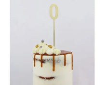 Load image into Gallery viewer, Gold Acrylic &#39;0&#39; Cake Topper
