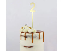Load image into Gallery viewer, Gold Acrylic &#39;2&#39; Cake Topper

