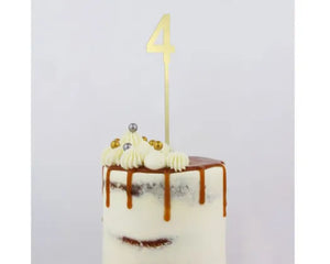 Gold Acrylic '4' Cake Topper