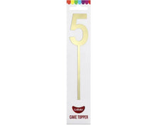 Load image into Gallery viewer, Gold Acrylic &#39;5&#39; Cake Topper
