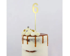 Gold Acrylic '6' Cake Topper