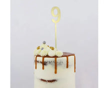 Load image into Gallery viewer, Gold Acrylic &#39;9&#39; Cake Topper
