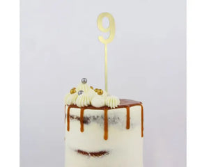 Gold Acrylic '9' Cake Topper