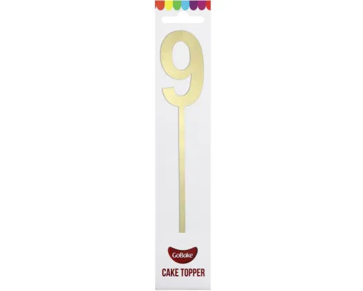 Gold Acrylic '9' Cake Topper