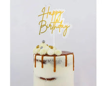 Load image into Gallery viewer, GoBake Small &#39;Happy Birthday&#39; Elegant Gold Cake Topper
