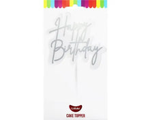 Load image into Gallery viewer, GoBake Small &#39;Happy Birthday&#39; Elegant Silver Cake Topper
