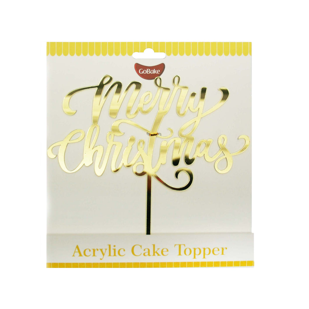 Gold Merry Christmas Cake Topper