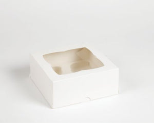7" Square Window Cupcake Boxes - Fits Cupcake Insert #4 - Individual