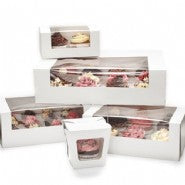 7" Long Window Cupcake Boxes - Fits Cupcake Insert #2 - Individual