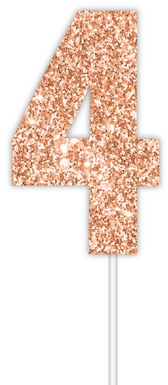 Rose Gold Number 4 Cake Topper