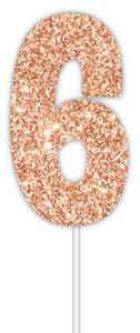 Rose Gold Number 6 Cake Topper