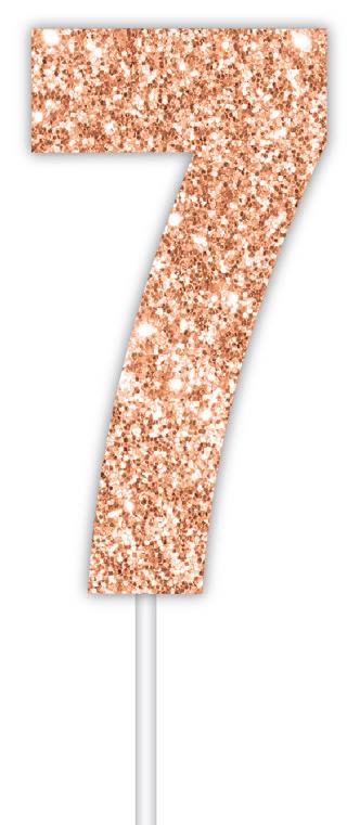 Rose Gold Number 7 Cake Topper