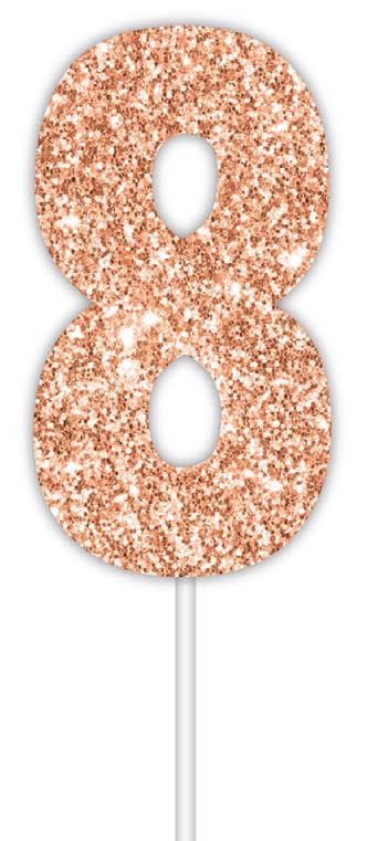 Rose Gold Number 8 Cake Topper