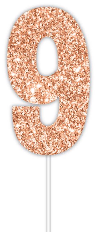 Rose Gold Number 9 Cake Topper