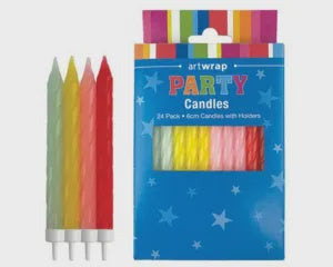 Twist Candles pkt of 24 - Pastel Rainbow