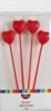Red Heart Candles on Picks 4pk