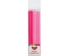 Long Candles pkt of 12 - Pink Ombre