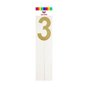 Gold Number 3 Cake Topper