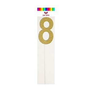Gold Number 8 Cake Topper