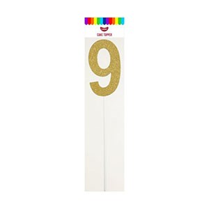 Gold Number 9 Cake Topper